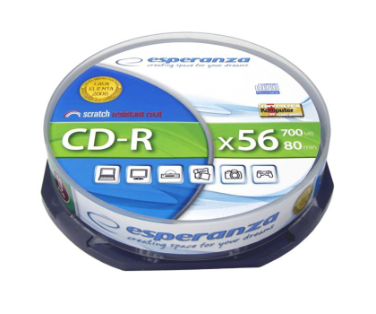 Płyta CD/DVD/Blu-Ray ESPERANZA CD-R 700MB/80MIN 52xSpeed (Cake 10szt)